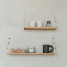 Lade das Bild in den Galerie-Viewer, Shelf Natural D20 W60 | Brass Brackets