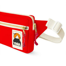 Lade das Bild in den Galerie-Viewer, YKRA Fanny Pack Bauchtasche in rot mit goldenen Reißverschluss