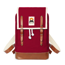 Lade das Bild in den Galerie-Viewer, Wanderrucksack Matra Mini LS von Ykra Farbe Bordeaux mit Lederboden