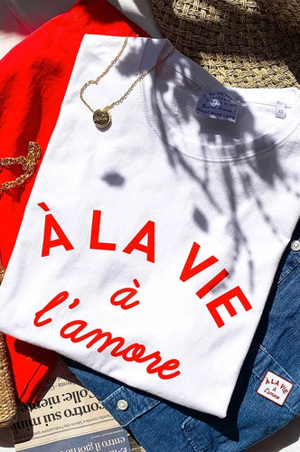 T-Shirt À LA Vie à l‘amore handgemachter Siebdruck