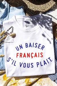 T-Shirt un baiser français s‘il vous plaît Unisex Siebdruck
