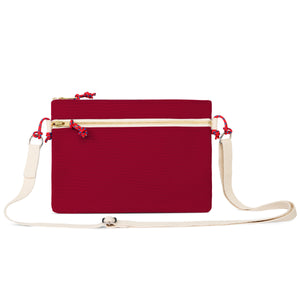 YKRA Side Pouch in bordeaux mit Reißverschluss Tasche auf Rückseite