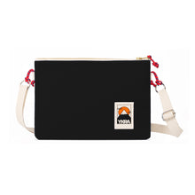 Lade das Bild in den Galerie-Viewer, YKRA Side Pouch in schwarz mit weißem Tragegurt
